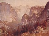 Thomas Hill Encampment Surrounded by Mountains painting